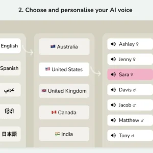 Choisir une voix personnalisable avec Fliki AI